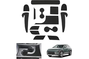 GAFAT Compatibile con Hyundai Kona SX2 (Manuale/Automatico) 2024 2025 Tappetini Antiscivolo, Kona 2024 Tappetino in Gomma per Console Centrale, Cuciture Porte, Kona 2024 Accessori (Nero)