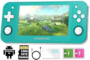 RG505 Consoles de Jeux Portables, Android 12 System CPU 4.95 inch OLED Touch Screen with 128G TF Card 3172 Games Support 5G WiFi 5.0 Bluetooth