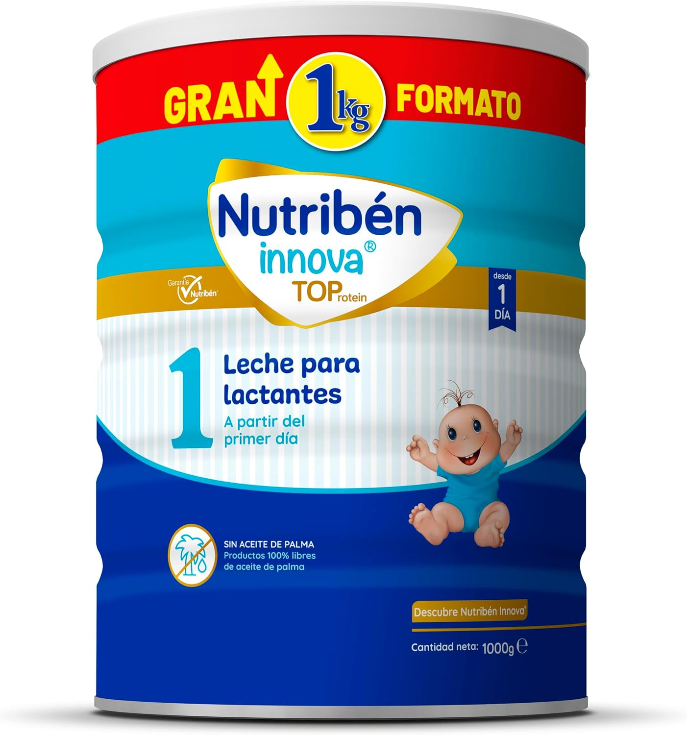 Nutribén Innova 1 - Leche en Polvo GRAN FORMATO | Fórmula para Bebé desde el Primer Día | sin Aceite de Palma | Con Cacito Dosificador Incluido más Higiénico | con BPL1 y DHA | 1 Bote de 1KG