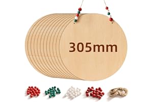 ROWOOD 12Pcs 30cm Large Round Wooden Discs – Smooth Basswood Plywood for DIY Crafts, Painting, Laser Engraving