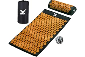 XN8 SPORTS Xn8 Shakti Acupressure Mat and Pillow - Spiky Acupuncture Mat for Anxiety, Stress Relief, Back Pain, Muscle Relaxation & Recovery - Portable Reflexology Mat with Travel Bag for Men & Women