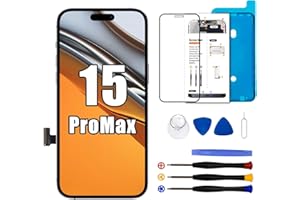 Dinow Display für iPhone 15 Pro Max, 6.7" Bildschirm für iPhone 15 Pro Max Full HD 3D Touch Digitizer, Display Reparaturset für iPhone 15 Pro Max(A3106, A2849, A3105, A3108) mit Reparatur-Werkzeug-Set