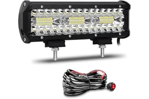 Barre LED Willpower 23cm 9'' 180W Spot et Inondation Rampe 12V 24V Étanche Feux Phare de Travail Projecteur pour 4x4 Voiture Camion Tracteur Quad Véhicule Bateau con Câblage