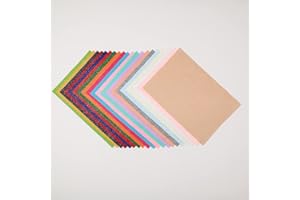 MONDO TESSUTI Feltro 1mm Panno Lenci Glitter Pacchi assortiti da 20 colori - Glitter Oro e Argento Dimensione 30x20cm (Glitter Argento, Pacco 1)