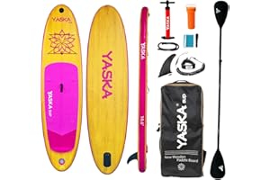 YASKA Kit pedali gonfiabili in legno, compreso zaino, vassoio, pompa, borsa da tiro, borsa impermeabile