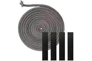 CARPANGO Black Stove/Fire Rope Kit 9mm 3 Meters Length Log Wood Burning Heat Resistant Stove Burner Door Seals Door Gasket