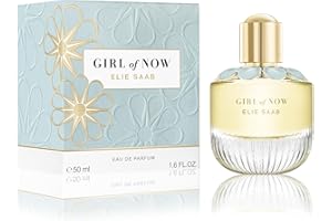 Elie Saab Girl of Now 50 ml – Eau de Parfum de Mujer – Fragancia Floral Gourmand – Adictivas Notas de Almendra, Flor de Azahar y Pachulí – Botella de Cristal Transparente