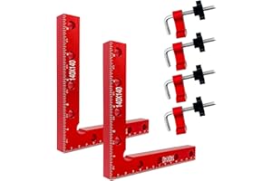 IMESHBEAN Winkelspanner 90 Grad 2 Stück, 140mm/5,5 Zoll Positionierwinkel Winkel Klemme Anschlagwinkel aus Aluminiumlegierung, Eckklemme Rechtwinklige Klemme Holzbearbeitungswerkzeuge (Stil B–2 Stück)