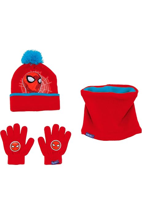 Ensemble Bonnet + Snood + Gants Spider-Man Marvel - Set 3 Pièces Polaire Pour Enfant, Licence Officielle - 2