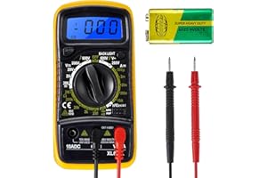 KARDITION Mini Digital Multimeter Digitalmultimeter für Spannung AC/DC Spannung, Diode und Mehr mit Kapazitäts-, Frequenz- und Diodentest, Voltmeter Messgerät Digital，Amperemeter With Backlight LCD