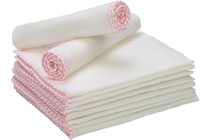 Panlom Pack 20 Eco Friendly Muslin Face Cloths Soft Cotton Reusable Facial Cleansing Cloths Remover Face Muslin Pack