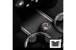 KUNGKIC Lot de 3 autocollants décoratifs en fibre de carbone pour console de voiture Mini Cooper Hardtop R56 Clubman R55 R57 Carbon Fiber Accessoires intérieurs 2007 2008 2009 2010 (noir)