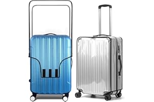 Aomiduo 2 sztuki przezroczystych pokrowców na walizkę, etui ochronne na walizkę, z PCW, wodoszczelne, przezroczyste, pyłoszczelne, czarne obramowanie, 26"., 26 Zoll