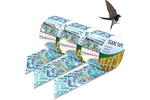 halercay 3PC 80M x 2,4CM Ruban Répulsif Pigeon Extérieur, Bande Anti Oiseaux Réfléchissante, Protection Jardin Terrasse et Toit, Faire Fuir Corbeaux et Moineaux,Résistant aux Intempéries