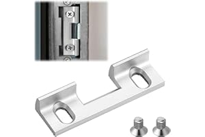 Enhon Pièce de rechange type 115 pour plaques de serrure, 46 x 14,4 x 9 mm Pièce de rechange pour gâche réglable, espacement des trous de vis de 32 mm Pièce à visser pour ouvre-porte standard, argent