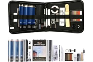 Cozii Drawing Pencils Set, 51 Pack Professional Sketch Pencil Set, Art Supplies Drawing Set with Graphite Charcoal Sticks Tool Sketch Book for Adults Kids Drawing Sketching