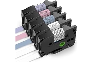 Airmall Compatible with Brother P Touch Label Tape 12mm 0.47 TZ Laminated Tape for Brother PT-H110 H105 H200 D210VP H100R H101C e110 1005 Label Maker