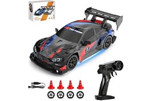 Siereolly Drift Car 1:24 Racerbil fjärrstyrd 20 km/h 4WD 2,4 GHz fjärrkontroll mini RC bil med LED-lampor för barn