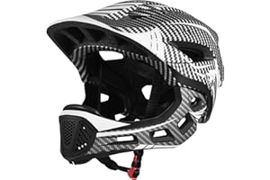 Kavolet Fahrradhelm Kinder, Kinderhelm Integriert Kinder Fullface Helm mit Abnehmbarem Kinnschutz, Downhill Helm für Radfahren, Skateboarden, Rollschuhlaufen, Roller (Unisex 52-58cm)