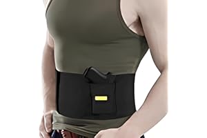 ‎YOSOO Yosoo Tactical Molle Modular Pistol Holster Belly Band Waist Gun Holster Belt Holster with 2 Magazine Pouches,Black