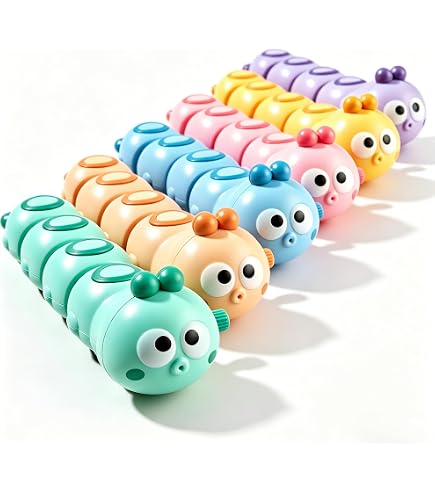 Jouet Chenille à Remonter – Mécanique, Colorée, Rampe Et Tord, En ABS, Parfait Pour Bébé (0-3 Ans)