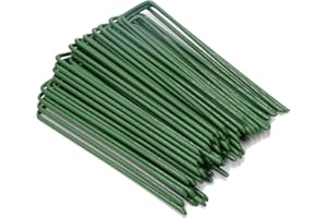 LAOJU Lot de 40 piquets de jardin en acier pour sécuriser la pelouse en forme de U pour lutter contre les mauvaises herbes, tissu paysager, gazon artificiel, filet de 15,2 cm