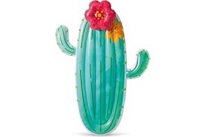 Intex, Colchoneta Hinchable, 130x28x180 cm, Diseño Cactus, Incluye Parche reparación, con 2 cámaras de Aire, Colchonetas de Piscina, Hinchables Playa, Juguete Agua, Flotador (58793)