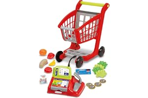 Ecoiffier Ecoiffier Toys - 1219 - stormarknad vagn för barn + kassaapparat + tillbehör 100% kock - från 18 månader - tillverk