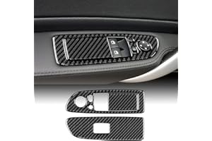 KUNGKIC Panel de Interruptor del Regulador de la Ventana de la Puerta del Coche Apoyabrazos de la Puerta Fibra de Carbono Interior Compatible con BMW Serie 1 E82 E88 2008-2013 Accesorios(Tipo A-Negro)