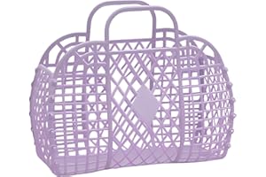 yybng Jelly Bags - Borsa da spiaggia in plastica gelatina, con manico, per vacanze, picnic, viaggi, Lilla, vedi descrizione