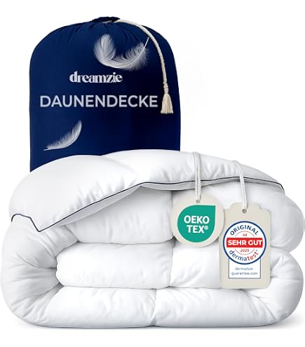 100% Natur-Daunendecke 155x200 Cm – 1100 G Füllung, Ganzjahresdecke Für Allergikerfreundlichen Schlaf
