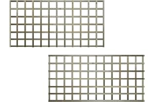 PREMIER GARDEN SUPPLIES Premier Flat 6x3ft (W: 6ft x H: 3ft) Frameless Rough-Sawn Square Trellis Pressure-Treated Garden Panel with 100-120mm Squares Fence Topper/Wall Art Width 1828mm x Height: 900mm
