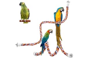 JHXHHTHONGTONG 2 Stück Papagei Kletterseil Vogelspielzeug für Papageien Bunte Baumwollseil Schaukel Vogel Papagei Spielzeug Parrot Climbing Rope Sitzstangen für Vögel für Vögel Papageien Graupapageien Sittiche
