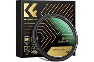 K&F Concept Filtr ochronny UV kompatybilny z Ricoh GR IIIx HDF, filtr UV ze szkłem optycznym HD 28 warstw nano-powlekanych