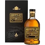 Aberfeldy 21 Anni Highland Scotch Single Malt Whisky con astuccio regalo, invecchiato in botti di rovere, affinato in botti d