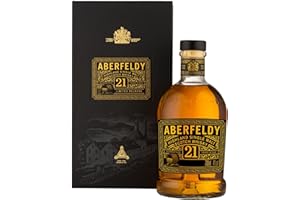 ‎ABERFELDY Aberfeldy 21 Jahre alter Highland Scotch Single Malt Whisky in edler Geschenkbox, im Eichenfass gereift, in Sherry & Bourbonfässern veredelt, ideal als Whisky-Geschenkset, 40 Vol %, 70 cl/700 ml