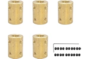 WINWILL 5Pcs 8mm to 10mm Brass Rigid Motor Shaft Coupling Coupler Transmission Connector Sleeve Adapter for RC Boat Car Airplane 3D Printers