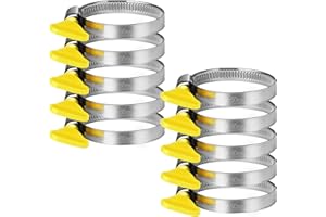 Noosverl 10 Pezzi Fascette Metalliche Stringitubo per Piscina, Fascetta Stringitubo per Lavatrice e Giardino (32-50mm), Argento