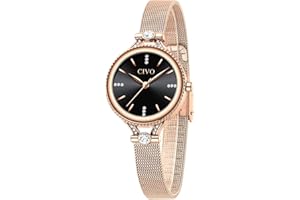CIVO Orologio Donna Analogici Sottile Ultra Orologio Donna Acciaio Inossidabile Minimalisti Orologi Donna Impermeabile Orologi Donna Pelle Elegante Classico Orologi Polso Ragazze Donna