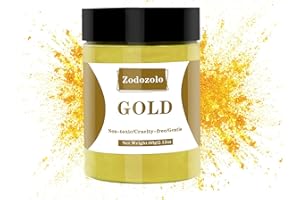 ZODOZOLO Epoxidharz Farbe - 60g Golden Mica Powder Resin Pigmentpulver für Epoxidharz, Schleim und Andere Handgefertigte DIY