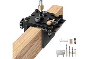 Riiai 3 in 1 Woodworking Doweling Jig Kit, with Positioning Clip, Adjustable Drilling Guide Puncher, Locator Carpentry Tools Set, Dowel Jig