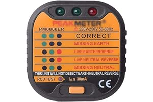 BTBHIHO Socket Tester, 220-250V Digital Circuit Breaker Detector with RCD Test, Power Socket Automatic Electric Circuit Polarity Voltage Detector Plug Breaker Finder for Detecting Neutral Live,Ground,Wires