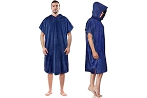 Kato Tirrinia - Asciugamano con Cappuccio, per Adulti, per Surf, Antivento, per Uso Esterno, Super Assorbente, Compatto e Leggero, Taglia Unica, Colore: Verde Militare