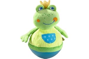 HABA Stehauffigur Frosch – Baby- und Kleinkindspielzeug ab 6 Monaten – Motorikspielzeug aus Velours mit Wackel- & Klingeleffekt – 1005859001