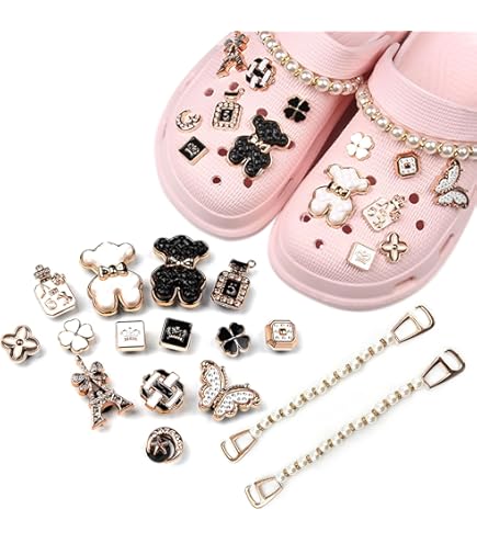 Décorations Chaussures 28 Décorations Sandales Eterspr - Strass Et Cristaux Bling - Pour Chaussures à Trous - DIY Personnalisation Accessoire Crocs