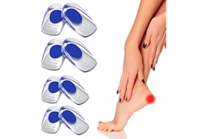 Venprodium 4 Paires Talonnette Gel pour Taille 35-40 et 41-46, Talonnette Epine Calcaneenne en Silicone, Soulage Douleurs Pieds Semelle Talon, Talonette pour Tendinite et Fasciite Plantaire, Bleu