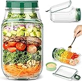 LIGHTNIING HAMMERZ Salad Pod Side Open Jar with Leak-Resistant Dressing Compartment | Portable Salad Container for Lunch, Off