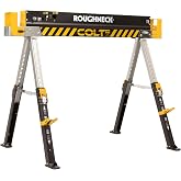 ROUGHNECK&reg; Colt 600E Chevalet de sciage en acier tr&egrave;s r&eacute;sistant Capacit&eacute; de charge 590 kg avec pieds r&eacute;glables en hauteur pou