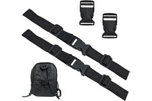 EuAcesry Cintura Toracica Zaino Regolabile, 2 PCS 25 mm Tattico Bandiera Bungee Cinghia, Cinturino Sterno, per Zaino Adulti e Bambini, Jogging, Viaggi all'Aria Aperta (Nero)