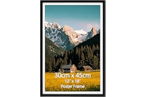 EYMPEU Marco 30x45, Negro para Cuadros de 28x43cm con Paspartú o de 30x45cm sin Paspartú, Apto Colgar en la Pared, Ideal para Decorar Dormitorios Salones